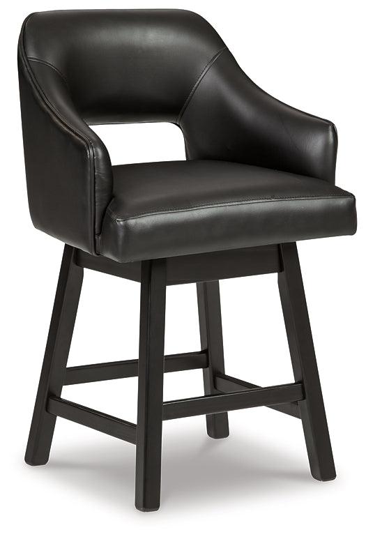 Tallenger Counter Height Bar Stool (Set of 2) D380-924X2 Black/Gray Casual Barstool By Ashley - sofafair.com