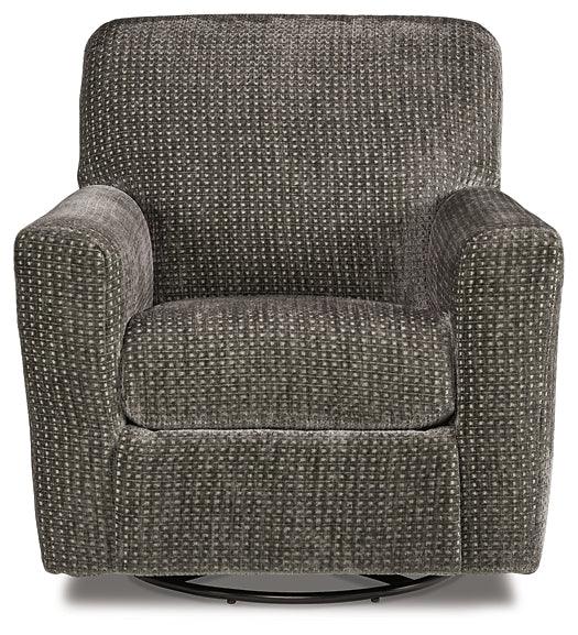 Herstow Swivel Glider Accent Chair A3000366 Black/Gray Contemporary Motion Upholstery By Ashley - sofafair.com