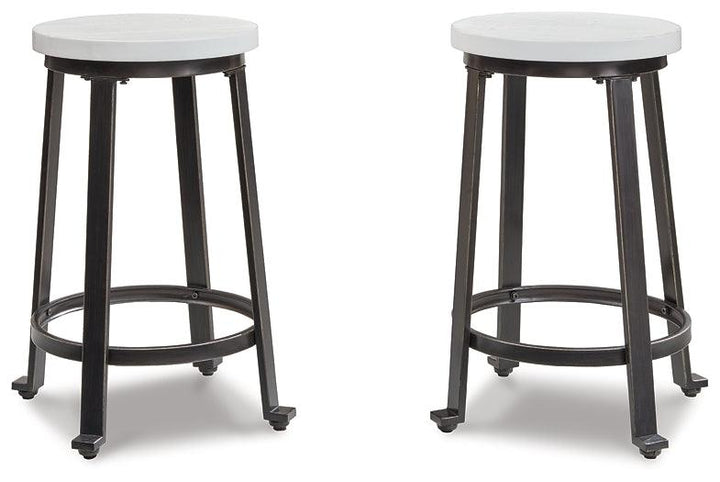 Challiman Counter Height Stool (Set of 2) D307-224X2 White Casual Barstool By Ashley - sofafair.com