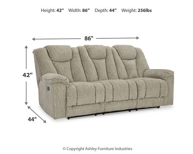 Hindmarsh Power Reclining Sofa 9030915 Black/Gray Contemporary Motion Upholstery By Ashley - sofafair.com