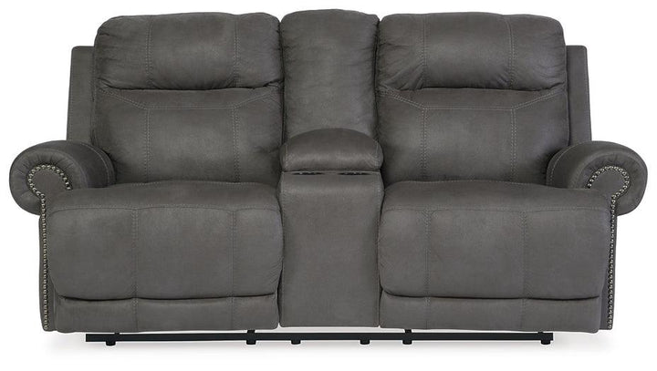 Austere Reclining Loveseat with Console 3840194 Black/Gray Contemporary Motion Upholstery By Ashley - sofafair.com
