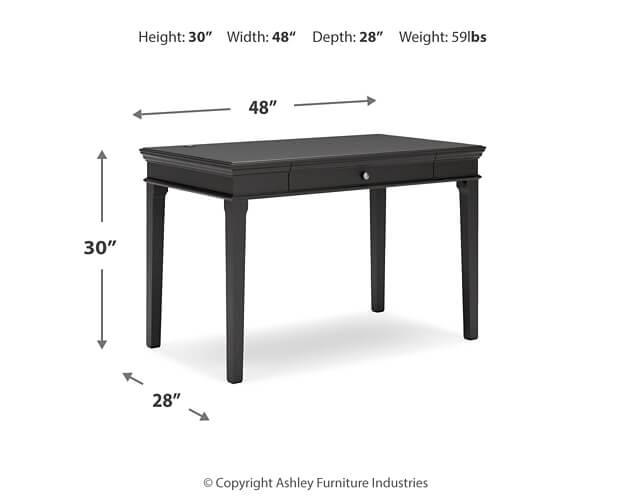 Beckincreek 48" Home Office Desk H778-10 Black/Gray Traditional Desks By AFI - sofafair.com