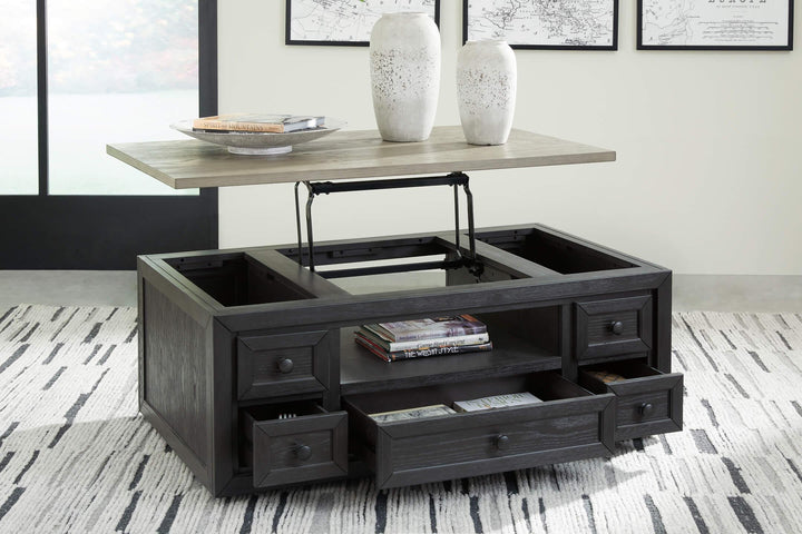 Foyland Lift-Top Coffee Table T979-9 Black/Gray Contemporary Cocktail Table Lift By Ashley - sofafair.com