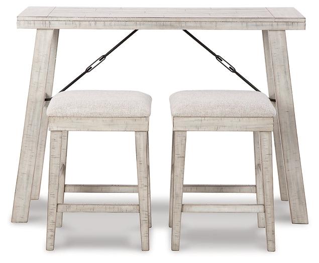 Carynhurst Counter Height Dining Table and Bar Stools (Set of 3) D256-113 White Casual Counter Height Table By Ashley - sofafair.com
