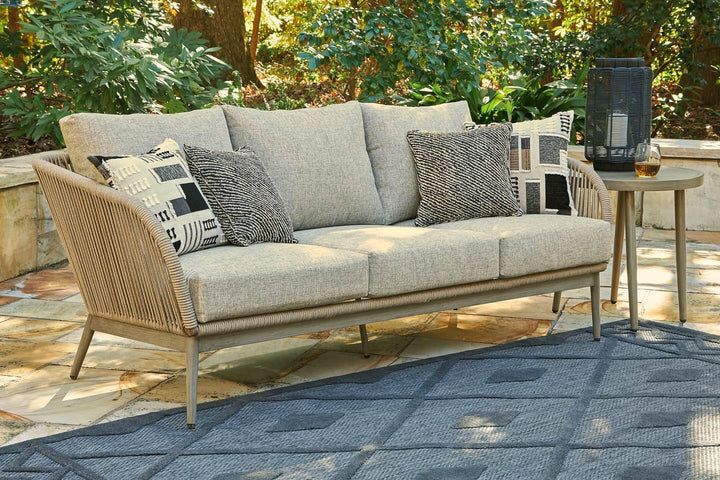 P390-838 Brown/Beige Casual Swiss Valley Outdoor Sofa with Cushion By Ashley - sofafair.com