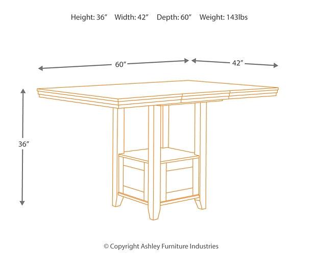 Ralene Counter Height Dining Extension Table D594-42 Brown/Beige Casual Counter Height Table By Ashley - sofafair.com