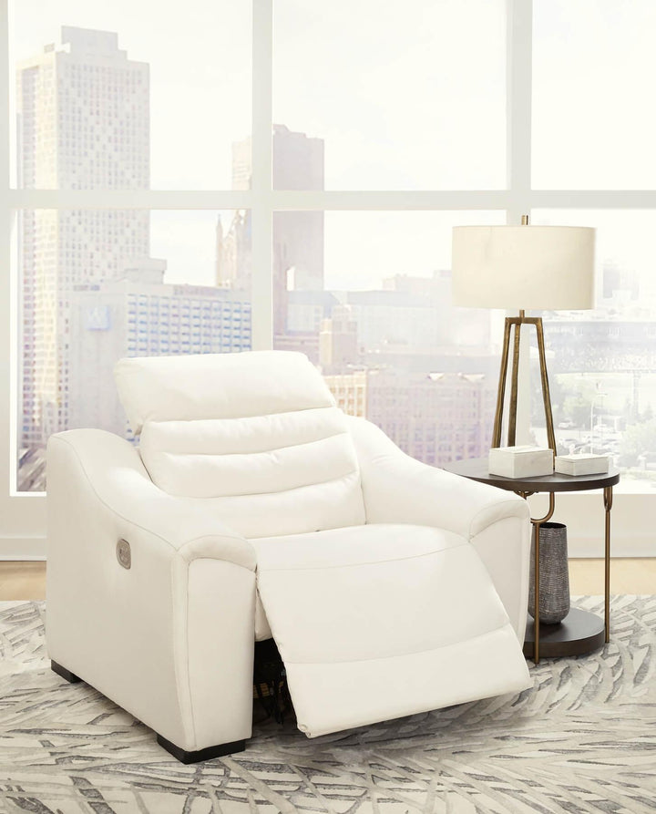 Next-Gen Gaucho Power Recliner 5850513 White Contemporary Motion Upholstery By Ashley - sofafair.com