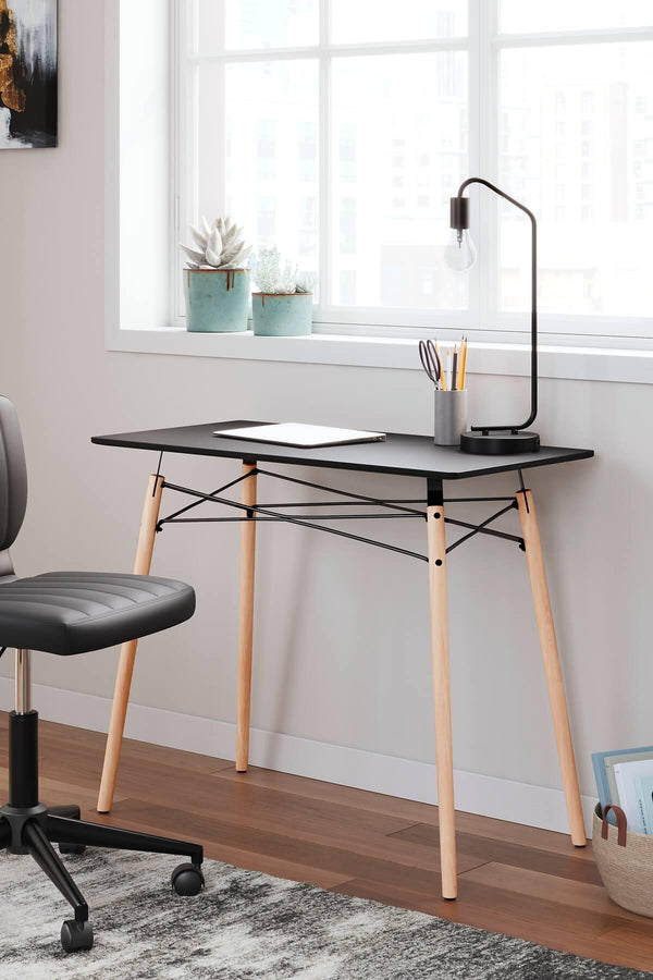 Jaspeni Home Office Desk H020-10 Black/Gray Contemporary Desks By Ashley - sofafair.com
