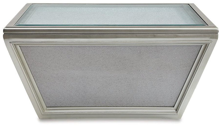 Traleena Coffee Table T957-8 Metallic Contemporary Motion Occasionals By Ashley - sofafair.com