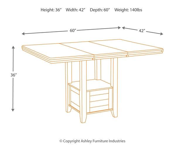 Haddigan Counter Height Dining Extension Table D596-42 Brown/Beige Casual Formal Tables By Ashley - sofafair.com