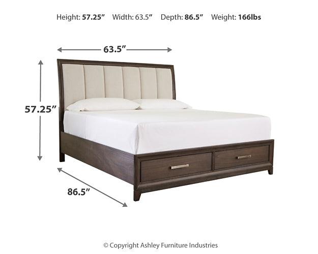 Brueban Queen Panel Bed with 2 Storage Drawers B497B2 Black/Gray Casual Master Beds By Ashley - sofafair.com
