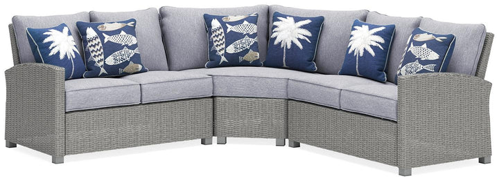 P439P1 Black/Gray Casual Naples Beach 3-Piece Outdoor Sectional By Ashley - sofafair.com