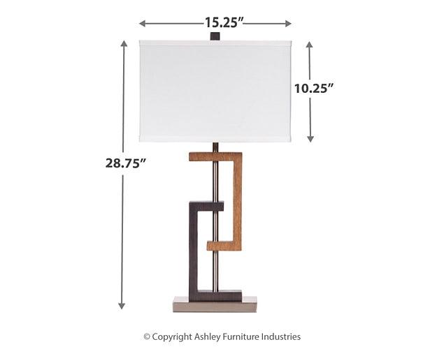 Syler Table Lamp (Set of 2) L405284 Brown/Beige Contemporary Table Lamp Pair By Ashley - sofafair.com