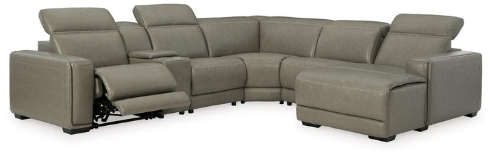 Correze 6-Piece Power Reclining Sectional with Chaise U94202S5 Black/Gray Contemporary Motion Sectionals By Ashley - sofafair.com