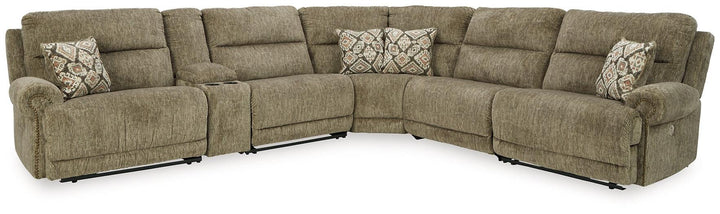 Lubec 6-Piece Power Reclining Sectional 85407S3 Brown/Beige Contemporary Motion Sectionals By AFI - sofafair.com
