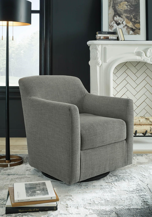 Bradney Swivel Accent Chair A3000326 Black/Gray Casual Stationary Upholstery Accents By AFI - sofafair.com