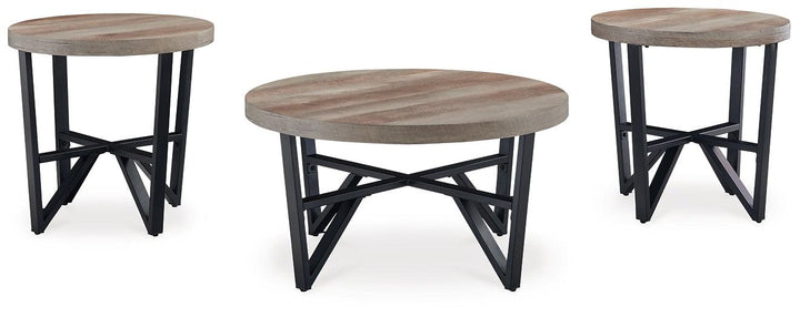Deanlee Table (Set of 3) T235-13 Black/Gray Contemporary 3 Pack By Ashley - sofafair.com