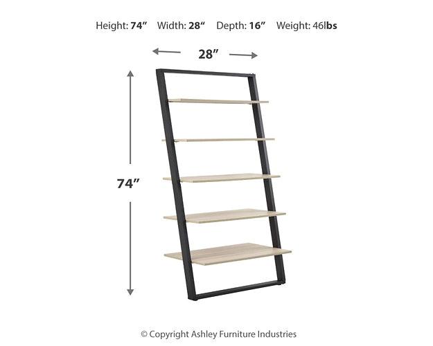 Waylowe 74" Bookcase H211-17 Black/Gray Contemporary Home Office Cases By Ashley - sofafair.com