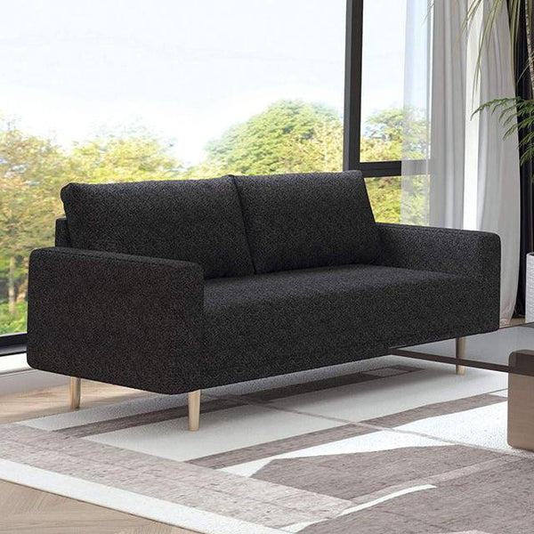Elverum FM61000BK-LV Black Contemporary Loveseat By Furniture Of America - sofafair.com