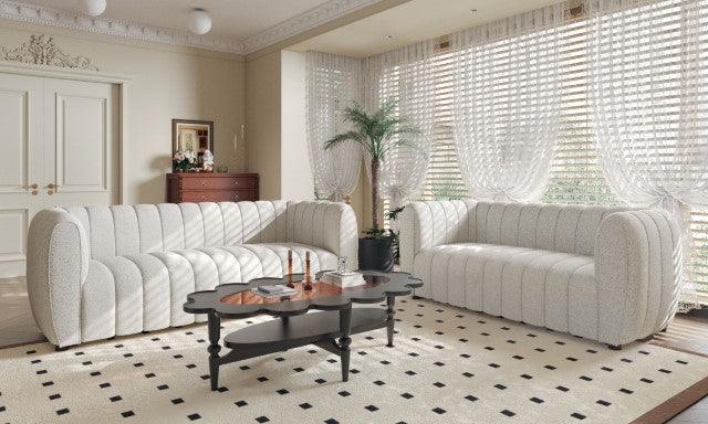 Aversa FM61002WH-LV Off-White Contemporary Loveseat By Furniture Of America - sofafair.com