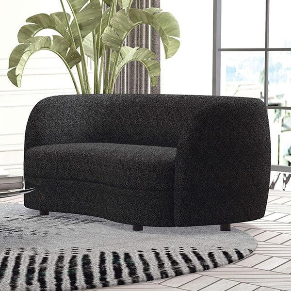 Versoix FM61003BK-LV Black Contemporary Loveseat By Furniture Of America - sofafair.com