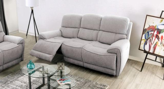 Morcote FM62001LG-SF-PM Light Gray Transitional Power Sofa By Furniture Of America - sofafair.com