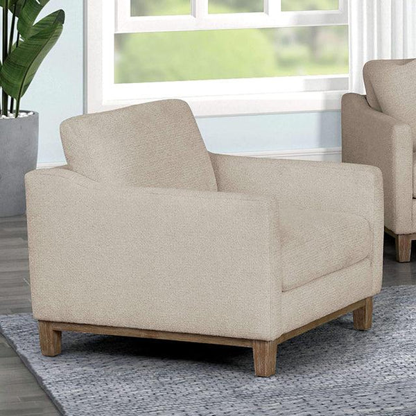 Halden FM64200-CH Oatmeal Contemporary Chair By Furniture Of America - sofafair.com