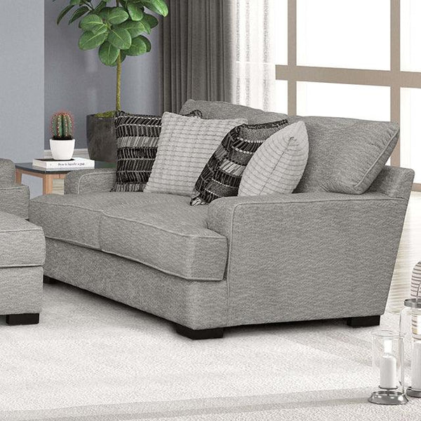 Ardenfold FM64201GY-LV Gray Contemporary Loveseat By Furniture Of America - sofafair.com