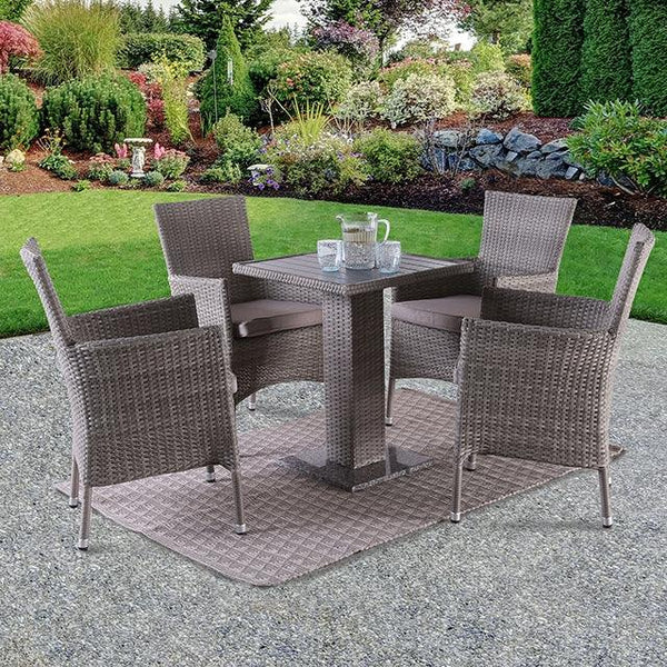 Aminta FM80004GY-5PC-06GY Gray Contemporary Patio Bistro Set By Furniture Of America - sofafair.com