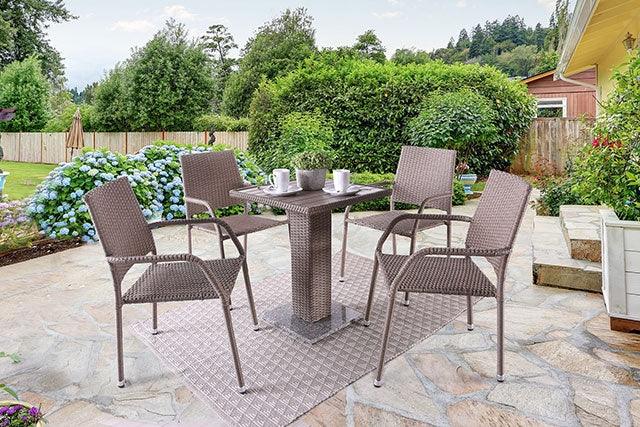 Aminta FM80004NT-5PC-05NT Natural Contemporary Patio Bistro Set By Furniture Of America - sofafair.com