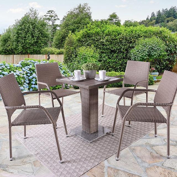 Aminta FM80004NT-5PC-05NT Natural Contemporary Patio Bistro Set By Furniture Of America - sofafair.com