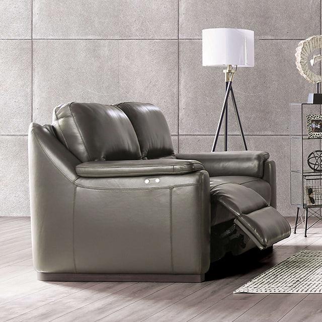 Altamura FM90002GY-LV-PM Gray Transitional Power Loveseat By Furniture Of America - sofafair.com