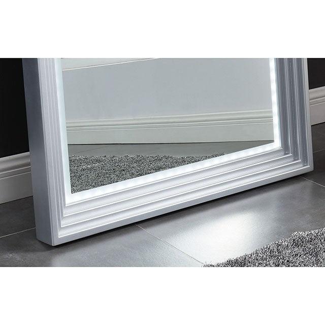 Karly FOA-AC240 Silver Contemporary Hallway Mirror By Furniture Of America - sofafair.com