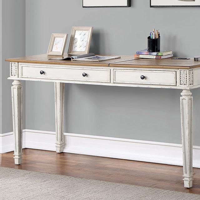 Desk BY Furniture Of America Cesare FOA-DK5135A Antique White/Oak Transitional - sofafair.com