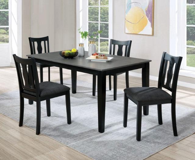 Carbey FOA3488T-5PK Black/Gray Transitional 5 Pc. Dining Table Set By Furniture Of America - sofafair.com
