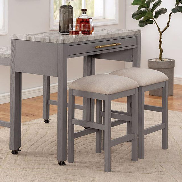 Whitehall FOA3544LG-PT White/Light Gray Rustic Counter Ht. Table By Furniture Of America - sofafair.com