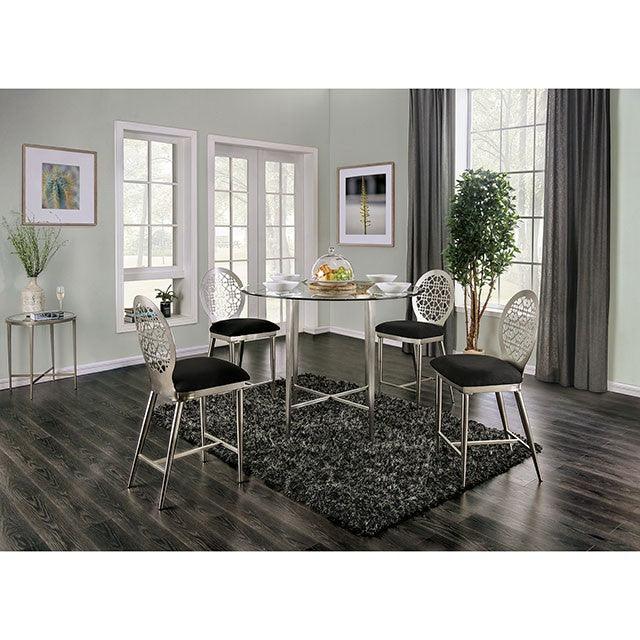 Abner FOA3743PT Silver Contemporary Counter Ht. Table By Furniture Of America - sofafair.com