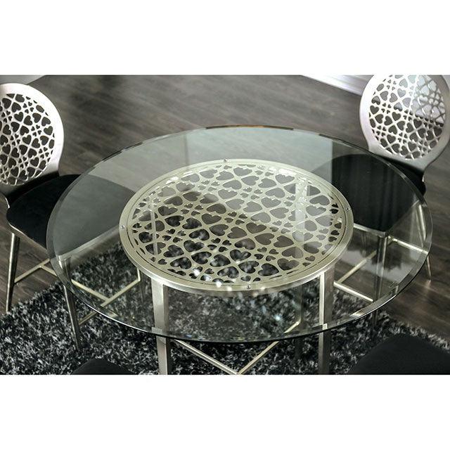 Abner FOA3743PT Silver Contemporary Counter Ht. Table By Furniture Of America - sofafair.com