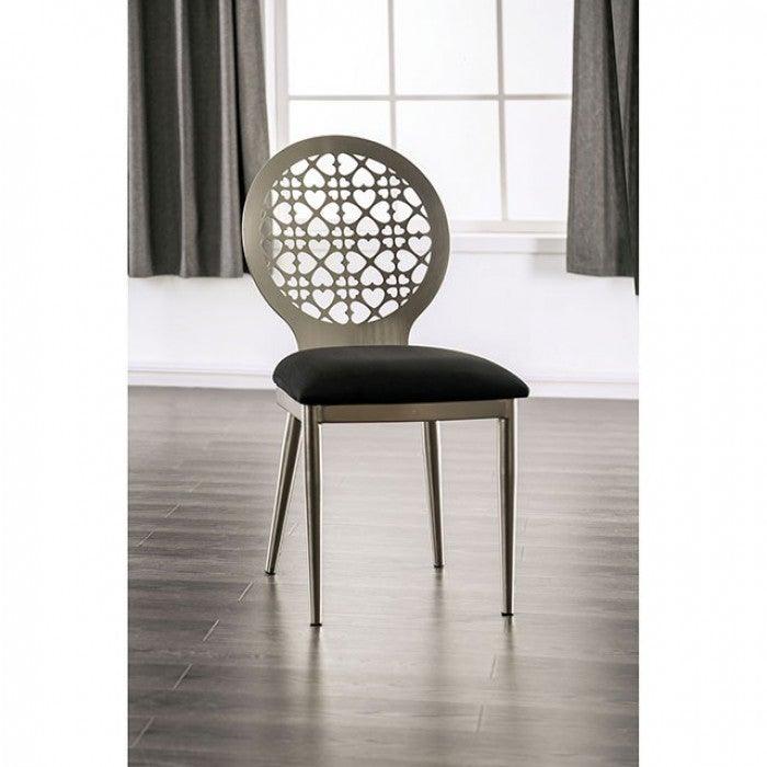 Abner FOA3743SC Silver/Black Contemporary Side Chair (2/Ctn) By furniture of america - sofafair.com