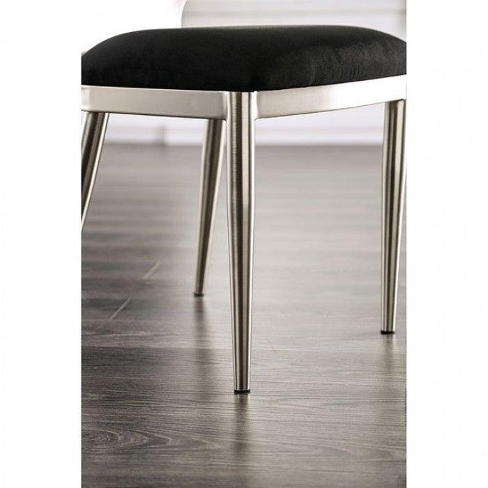Abner FOA3743SC Silver/Black Contemporary Side Chair (2/Ctn) By furniture of america - sofafair.com