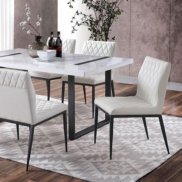 Alessia FOA3769T White/Black Contemporary Dining Table By Furniture Of America - sofafair.com