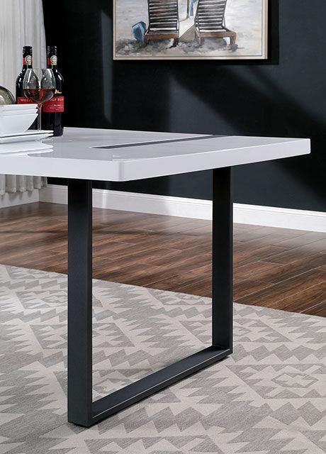 Alessia FOA3769T White/Black Contemporary Dining Table By Furniture Of America - sofafair.com