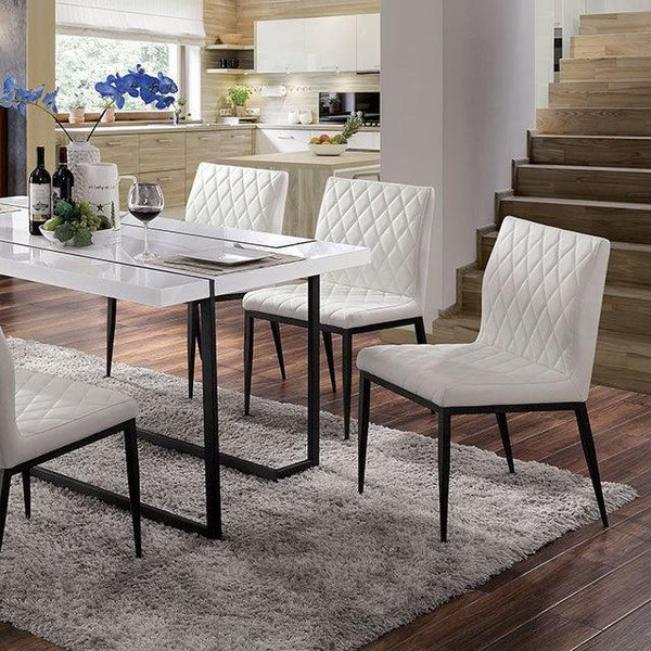 Alisha FOA3799T White/Black Contemporary Dining Table By Furniture Of America - sofafair.com