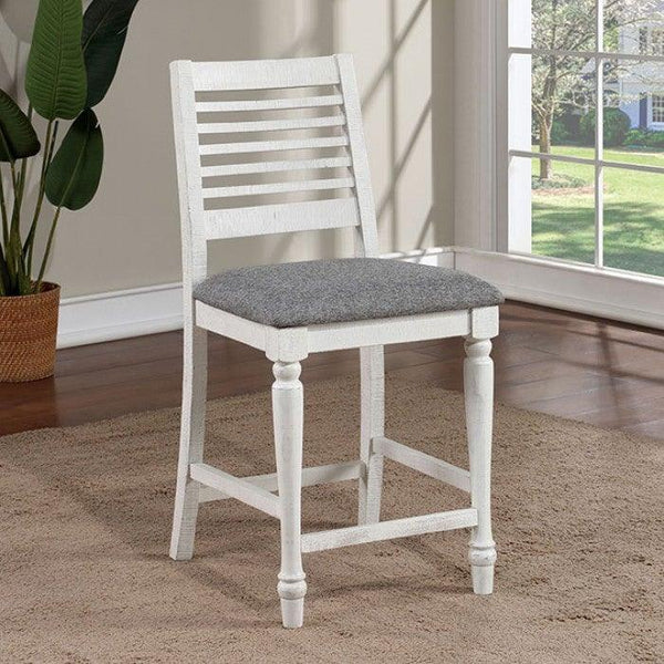 Calabria FOA3908PC-2PK Antique White/Gray Rustic Counter Ht. Chair (2/Box) By furniture of america - sofafair.com