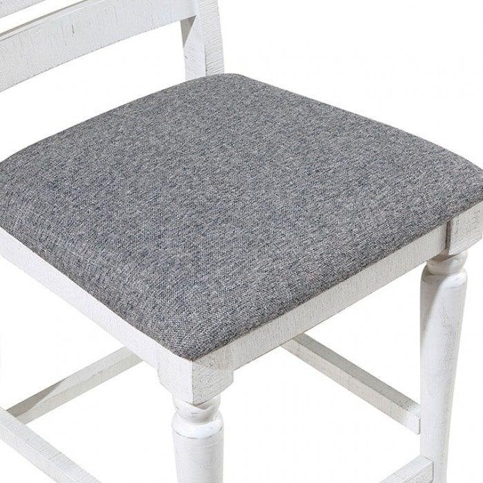 Calabria FOA3908PC-2PK Antique White/Gray Rustic Counter Ht. Chair (2/Box) By furniture of america - sofafair.com