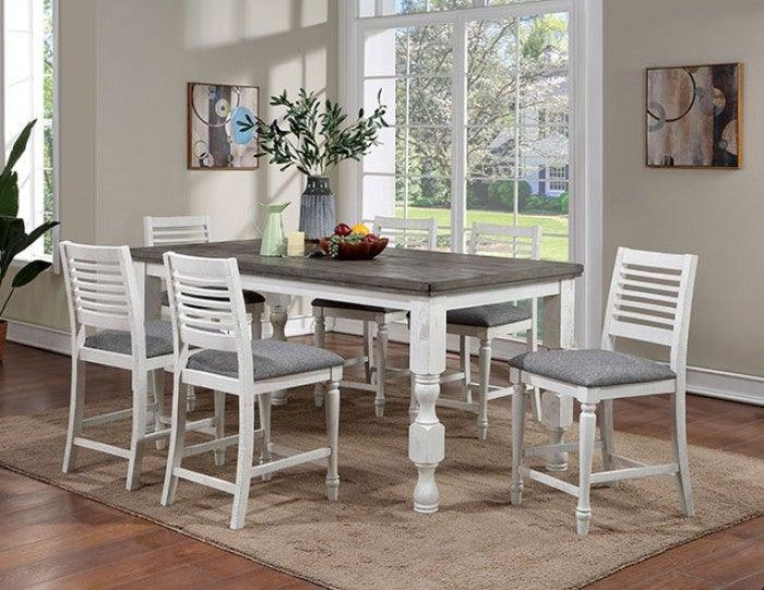 Calabria FOA3908PC-2PK Antique White/Gray Rustic Counter Ht. Chair (2/Box) By furniture of america - sofafair.com