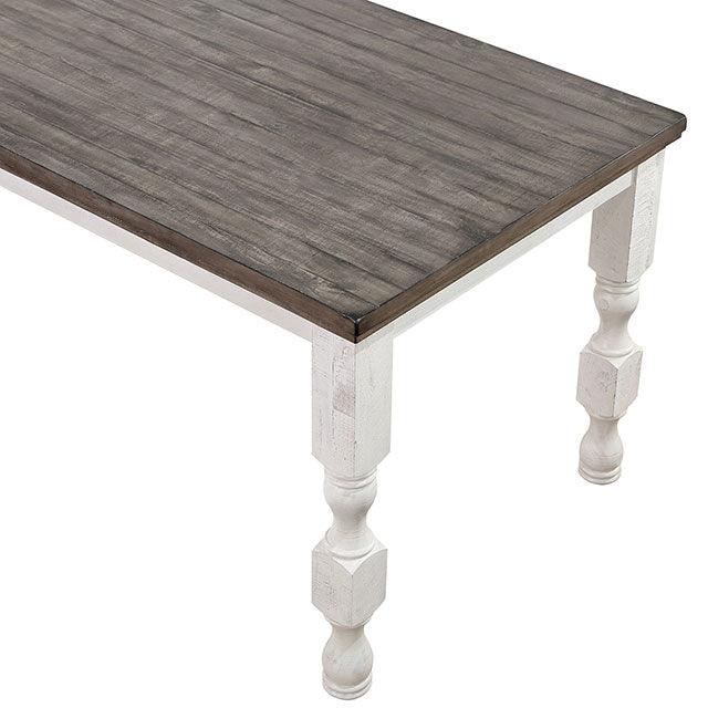 Calabria FOA3908PT Antique White/Gray Rustic Counter Ht. Table By Furniture Of America - sofafair.com