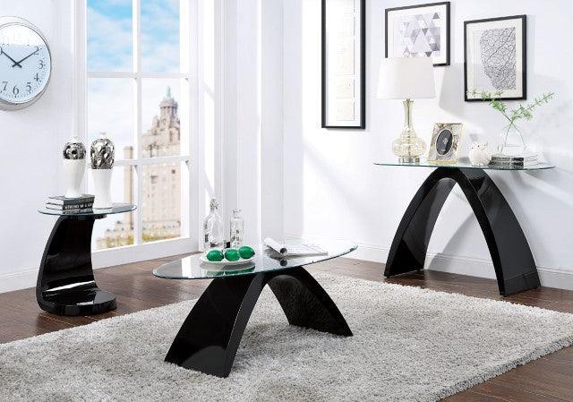 Nahara FOA4042BK-S Black Contemporary Sofa Table By Furniture Of America - sofafair.com