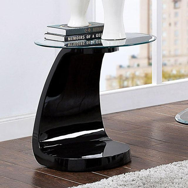 Nahara FOA4042BK-E Black Contemporary End Table By Furniture Of America - sofafair.com
