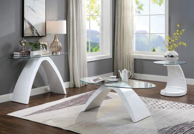 Nahara FOA4042WH-E White Contemporary End Table By Furniture Of America - sofafair.com